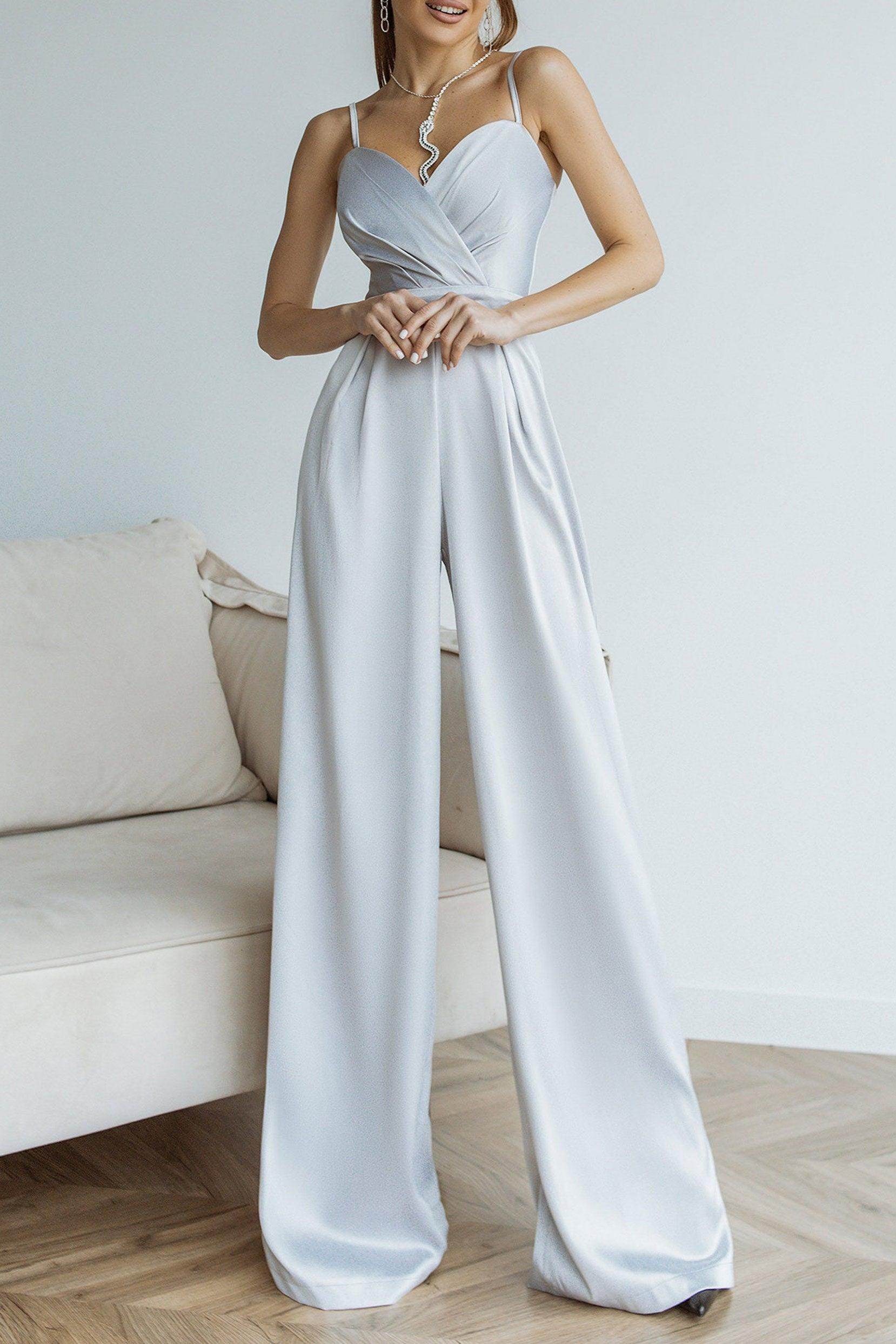 Jumpsuit Floor Length Elastic Satin Dress CG0169 - COCOMELODY